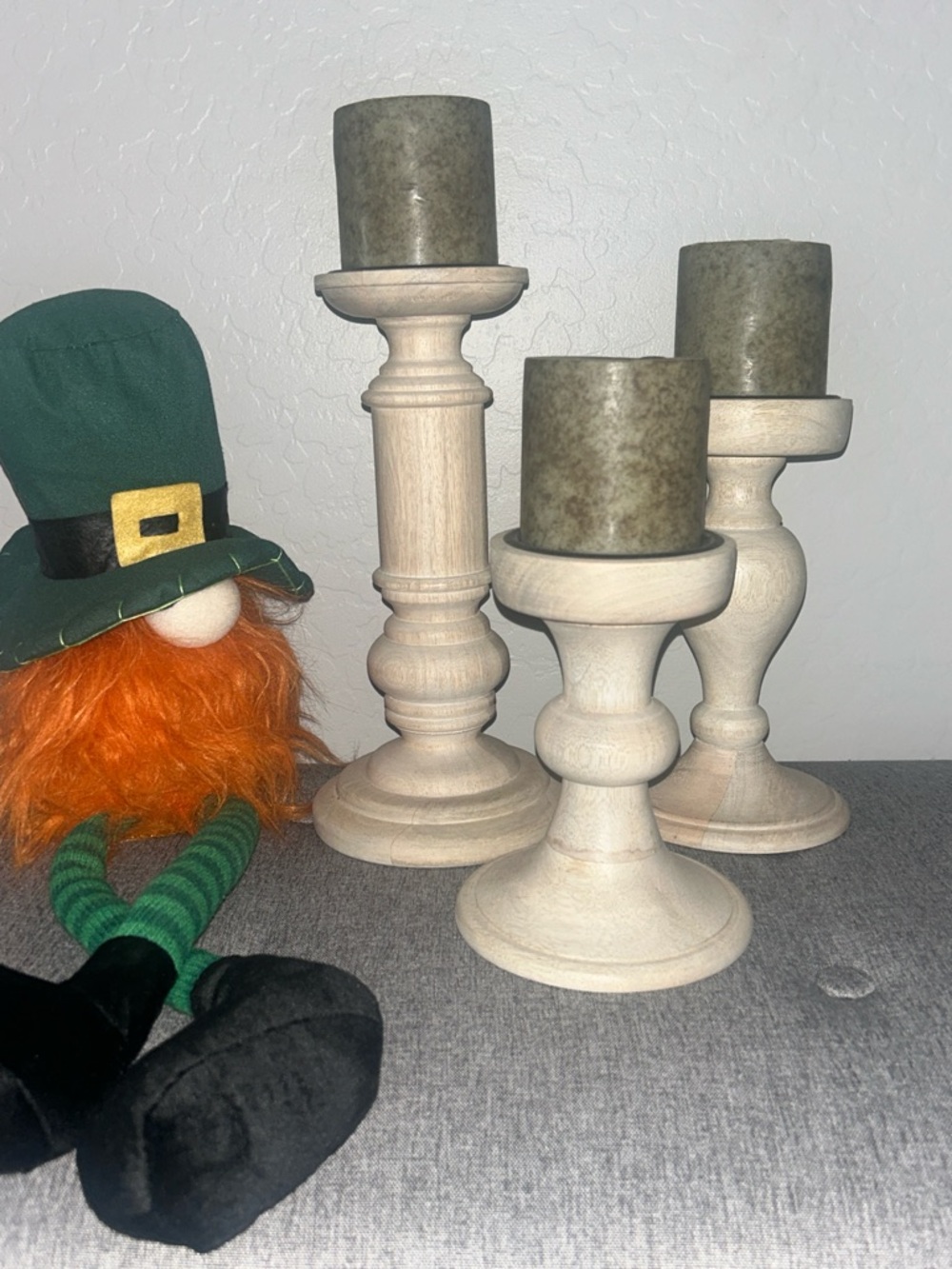 Linden Wood Candle holder set of 3